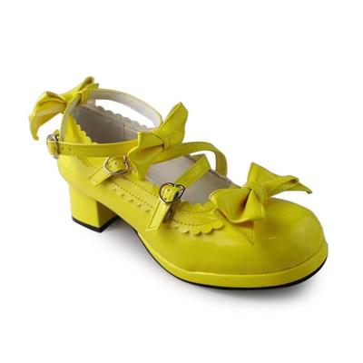 Glossy yellow & 4.5cm heel + 1cm platform