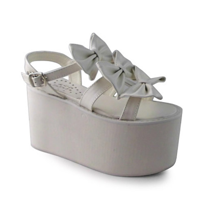 Matte white & 8cm heel + 6cm platform