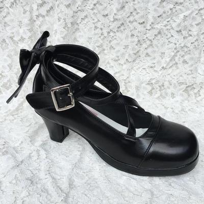 Matte black & 6.3cm heel + 1cm platform
