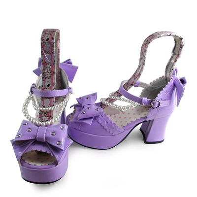 Glossy purple & 7.5cm heel + 3cm platform