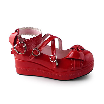 Glossy red & 6cm heel + 3cm platform