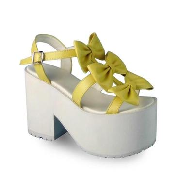 Matte creamy yellow & 12cm heel + 8cm platform