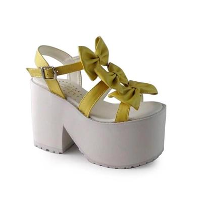 Creamy yellow & 12cm heel + 8cm platform