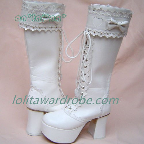 Matte white & 9cm heel + 5cm platform
