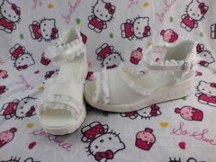 Antaina Sweet Matte White Lolita Platform Shoes Sandals
