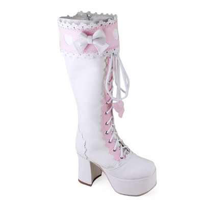 White x pink & 9cm heel + 5cm platform