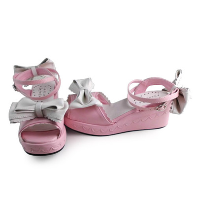 Pink X white & 6cm heel + 3cm platform