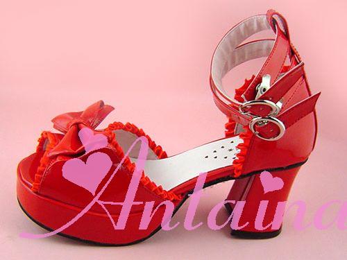 Glossy red & 7.5cm heel + 3cm platform