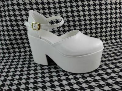 Matte white & 10cm heel + 5cm platform