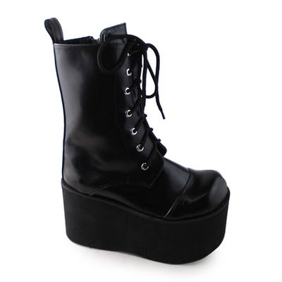 Matte black & 12cm heel + 9cm platform