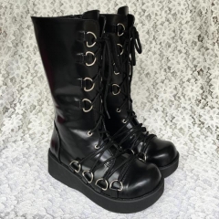 Antaina Metal Buckles Steampunk Lolita High Platform Boots