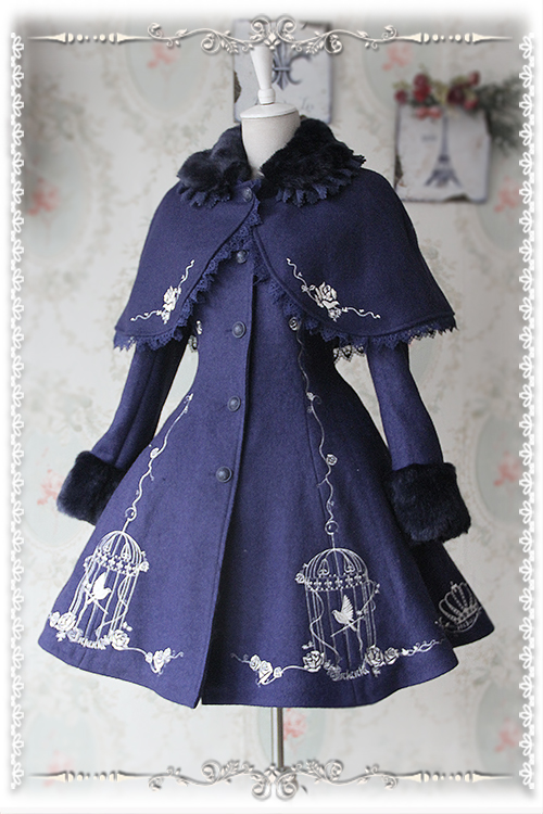 Dark Blue + Beige Embroidery
