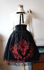 Surface Spell -Judgment Day- Embroidery Gothic Lolita High Waist Skirt