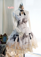 Strawberry Witch -Chinese Dragon and Landscape- Qi Lolita OP Dress