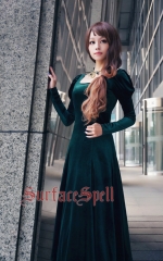 Surface Spell -War and Peace- Vintage Long Sleeves Unicolor Lolita OP Dress - Customizable