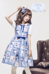 ThinkFly -Cats in Marie A- Casual Lolita Jumper Dress - Out of Stock