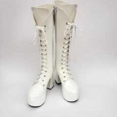 Antaina White High Platform Lolita Boots