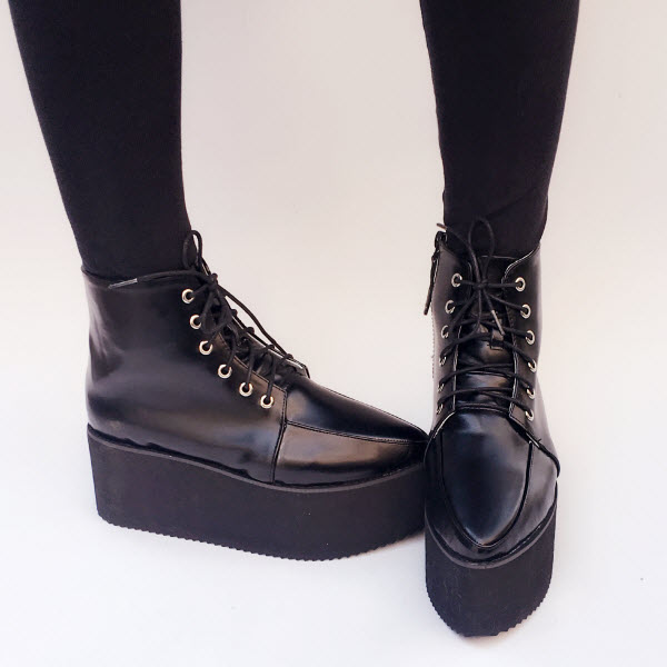 Matte black & 8cm heel + 6cm platform