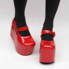 Harajuku Style Glossy Red High Platform Lolita Shoes