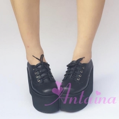 Harajuku Style Full Leather Lace-up High Platform Lolita Shoes
