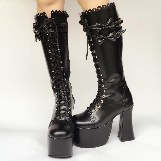 Matte black & 12cm heel + 7.5cm platform