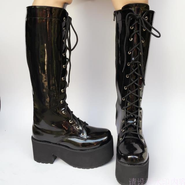Glossy Black & 8cm heel + 6cm platform