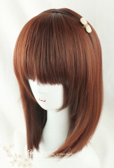 Daily Red Brown Lolita Straight Wig