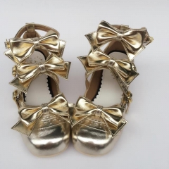 Sweet Champagne Bows Lolita Heels Shoes