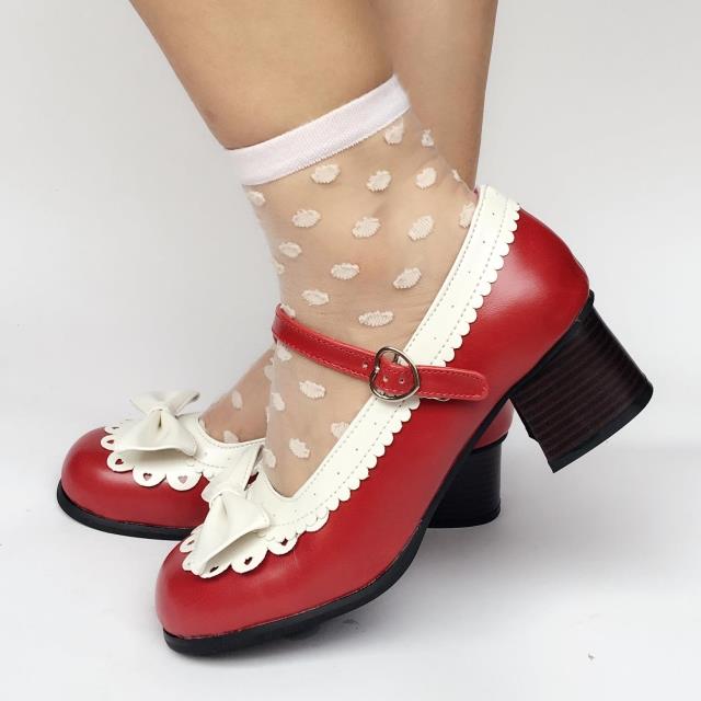 Red X White & 4.5cm heel