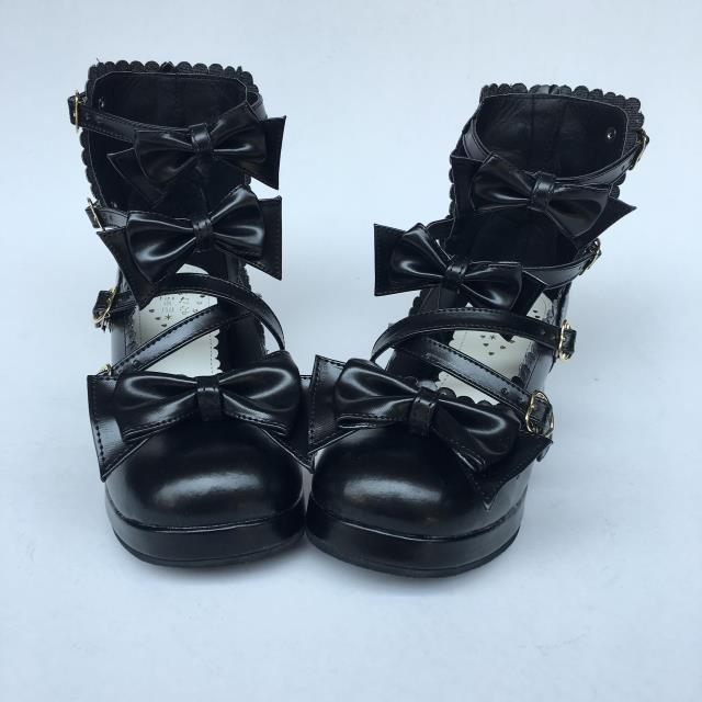 Matte black & 6.3cm heel + 1cm platform