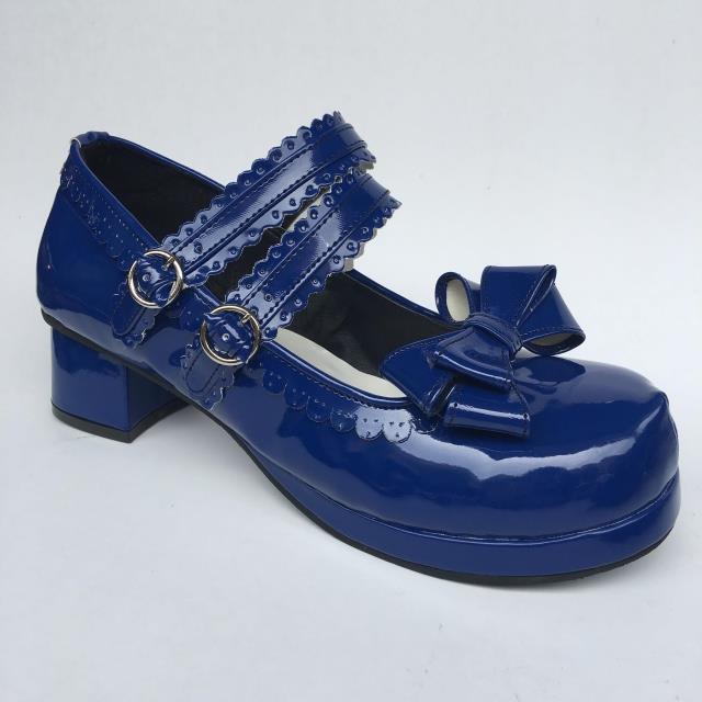 Glossy Royal Blue & 4.5cm heel + 1cm platform