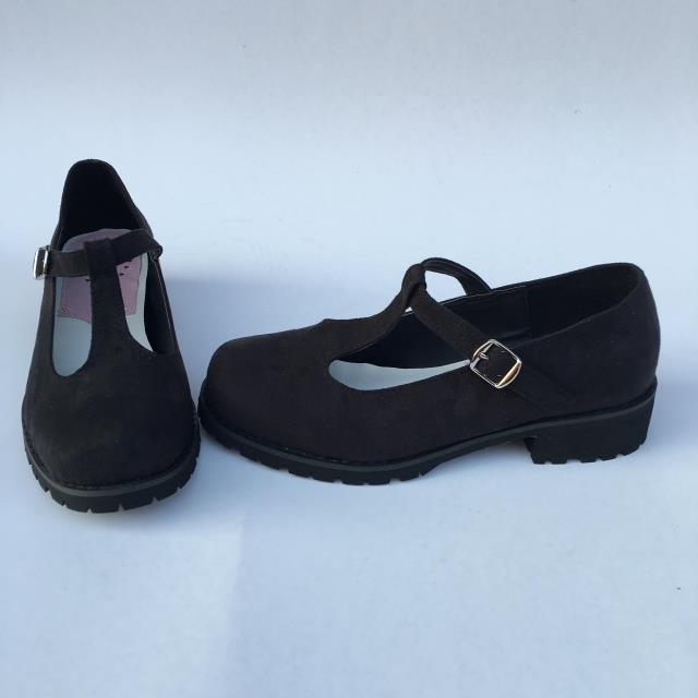 Black Velvet & low heel