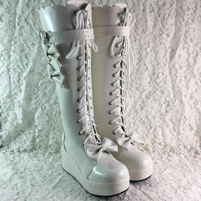 Matte white & 7cm heel + 3cm platform