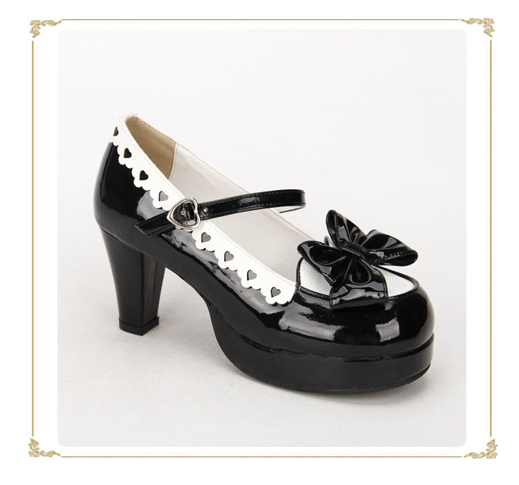 Black x White & 6.5cm heel + 2cm platform