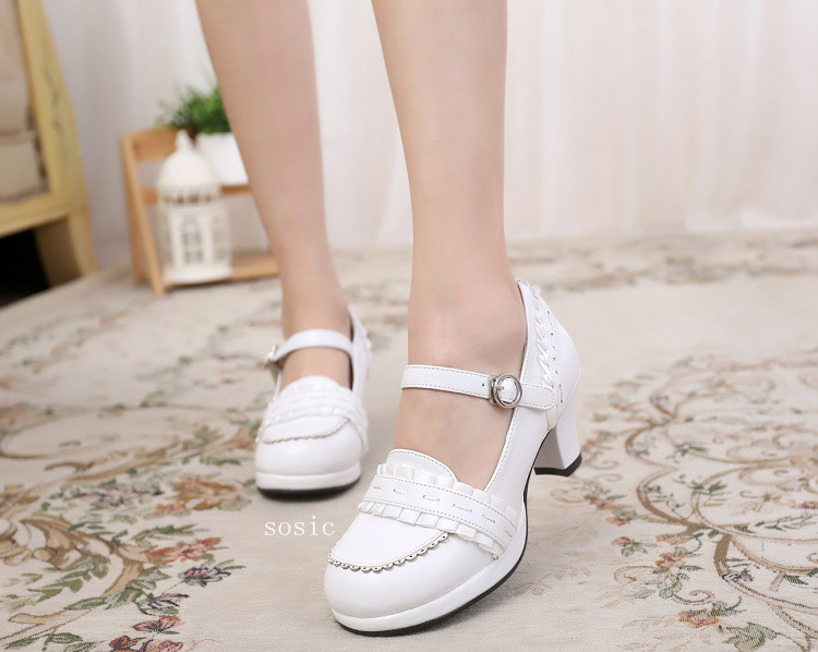 White & 6cm heel + 1cm platform