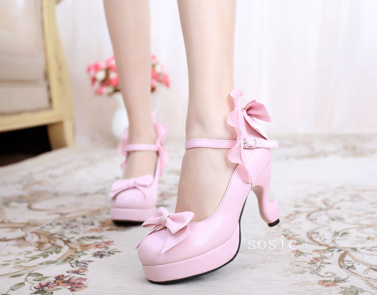 Pink & 9cm heel + 2.5cm platform