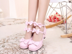 Japanese Girls Sweet Bows Lolita Heels Shoes
