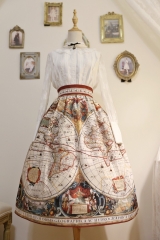 Cyan Lolita -The Ancient World Map- Lolita Skirt