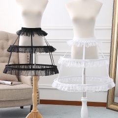 A-line Shaped Bell Shaped 50cm Long Ruffled Birdcage Lolita Petticoat