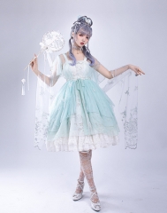 Dawn and Morning Dew -The Song of bamboo- Qi Lolita Dress Set