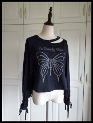 The Butterfly of the Night Gothic Lolita Steampunk Lolita T-Shirt
