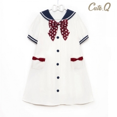 Cute.Q -The Little Sailor- Sailor Lolita Short Sleeves OP Dress