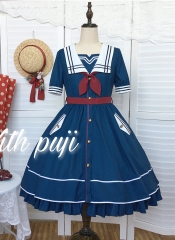 WithPuji -Cloudless Sky- Sailor Lolita OP Dress