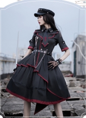 ChunLu -BaiZhe ShiChen- Military Lolita OP Dress and Match Hat