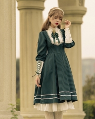 YinLing Maiden Striped Vintage Classic Lolita OP Dress