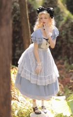 Unideer -Memory of Floria- Lolita OP Dress (Low Neckline Chiffon Fabric Version)