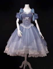The Misty Sea Vintage Classic Lolita Top Wear and Skirt Set