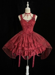 Alice Girl -Bat and Roses- Gothic Lolita Top Wear and Skirt Set
