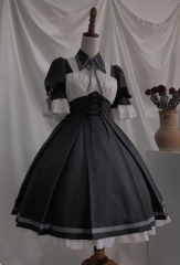 Miss Hibari Pointed Collar Short Sleeves Lolita OP Dress
