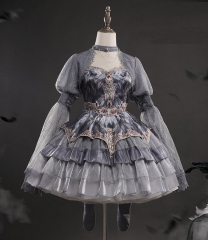 Urtto -The Feathers of Swan- Vintage Classic Lolita Top Wear and Jumper Dress Set